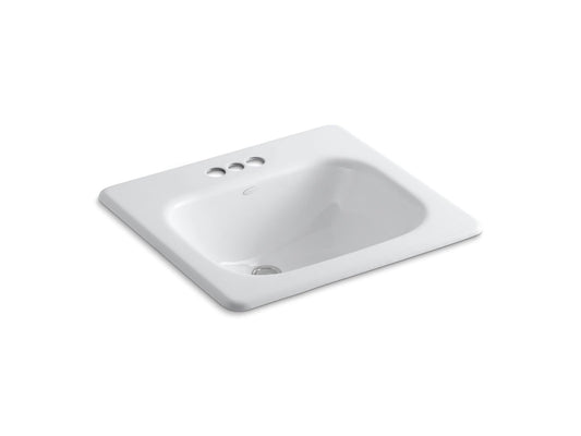KOHLER K-2895-4-0 Tahoe 21" rectangular drop-in bathroom sink - White