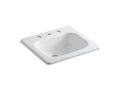 KOHLER K-2895-8-0 Tahoe 21" Rectangular Drop-In Bathroom Sink - White