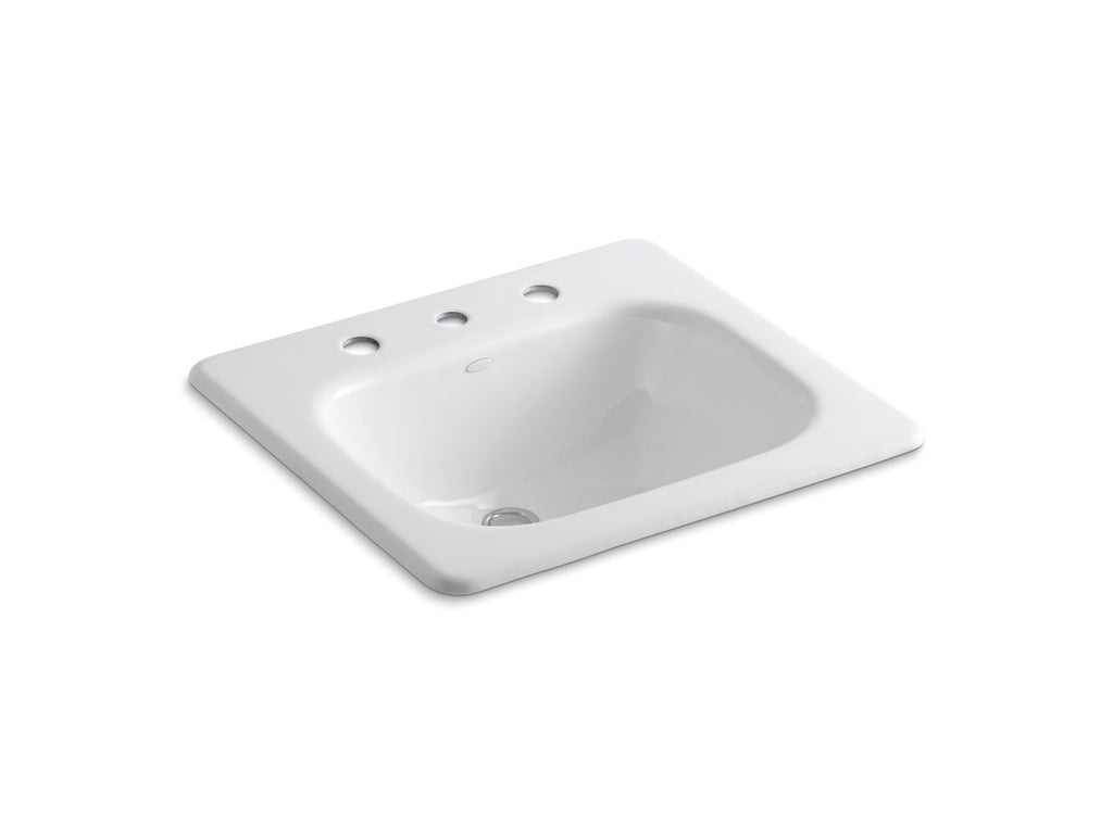 KOHLER K-2895-8-0 Tahoe 21" Rectangular Drop-In Bathroom Sink - White