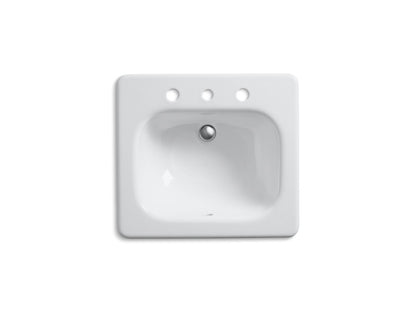 KOHLER K-2895-8-0 Tahoe 21" rectangular drop-in bathroom sink - White