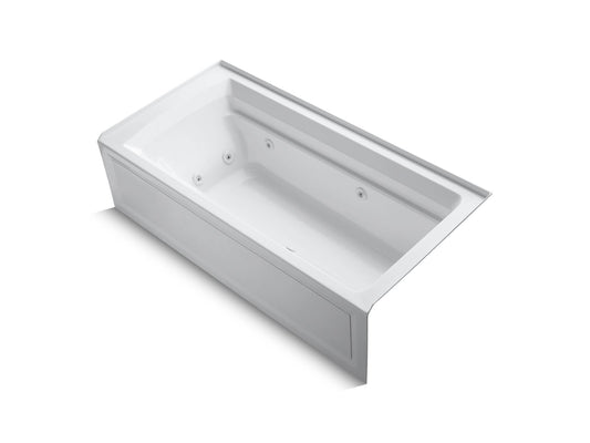 KOHLER K-1124-HR-0 Archer 72" X 36" Alcove Whirlpool Bath, Right Drain In White