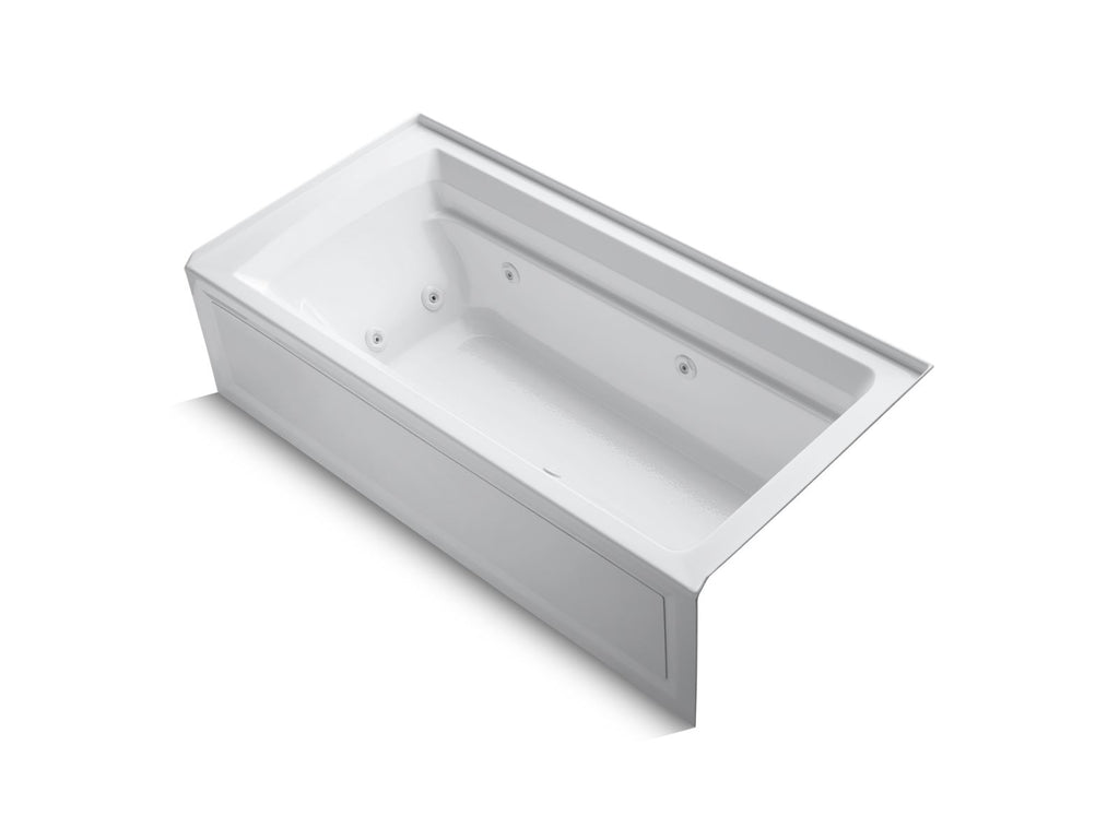 KOHLER K-1124-RA-7 Archer 72" X 36" Alcove Whirlpool Bath, Right Drain - Black Black