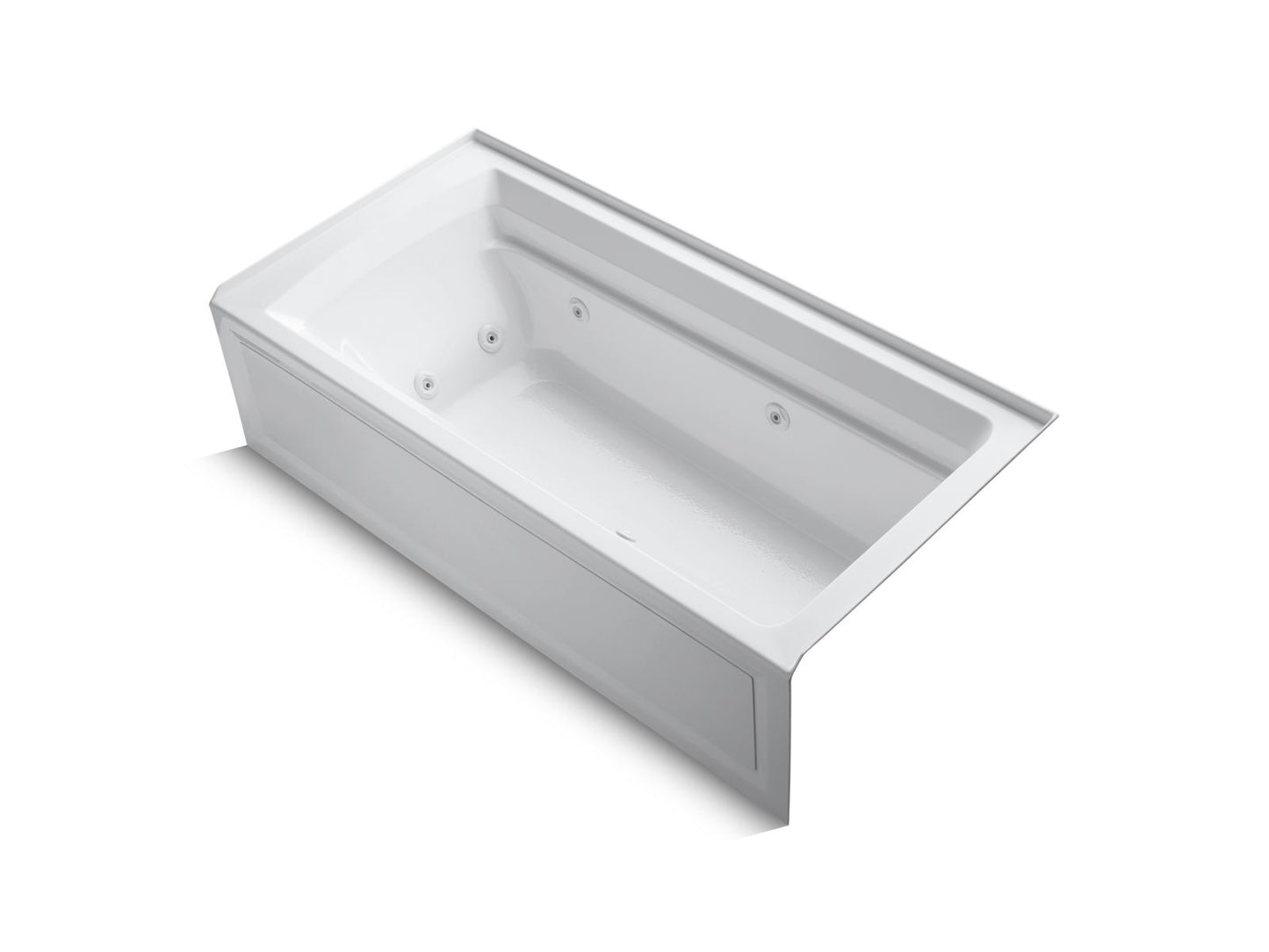 KOHLER K-1124-RA-0 Archer 72" X 36" Alcove Whirlpool Bath, Right Drain In White