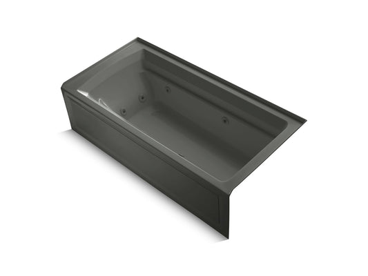 KOHLER K-1124-RA-58 Archer 72" X 36" Alcove Whirlpool Bath, Right Drain In Thunder Grey