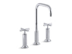 KOHLER K-14408-3-BN Purist Widespread Bathroom Sink Faucet With Cross Handles, 1.2 Gpm - Vibrant Brushed Nickel