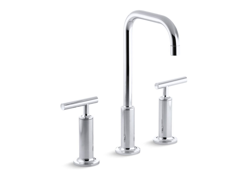 KOHLER K-14408-4-BN Purist Widespread Bathroom Sink Faucet With Lever Handles, 1.2 Gpm - Vibrant Brushed Nickel