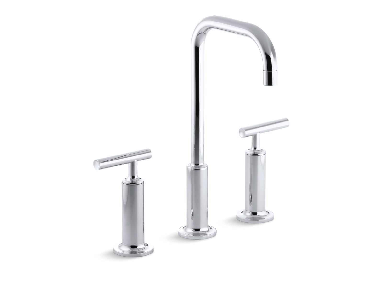 KOHLER K-14408-4-BN Purist Widespread Bathroom Sink Faucet With Lever Handles, 1.2 Gpm - Vibrant Brushed Nickel