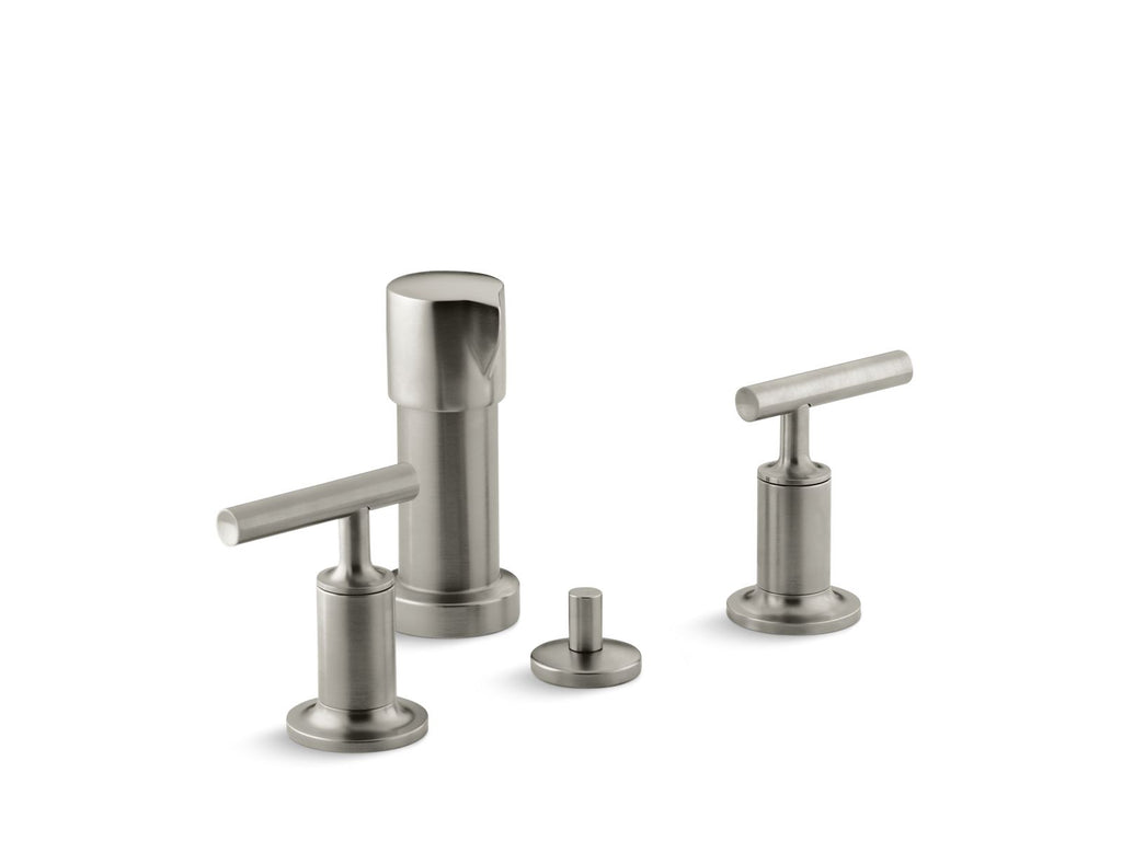 KOHLER K-14431-4-BN Purist Vertical Spray Bidet Faucet With Lever Handles - Vibrant Brushed Nickel