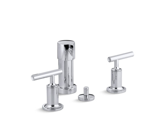 KOHLER K-14431-4-CP Purist Vertical Spray Bidet Faucet With Lever Handles In Polished Chrome