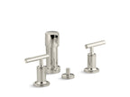 KOHLER K-14431-4-SN Purist Vertical Spray Bidet Faucet With Lever Handles - Vibrant Polished Nickel