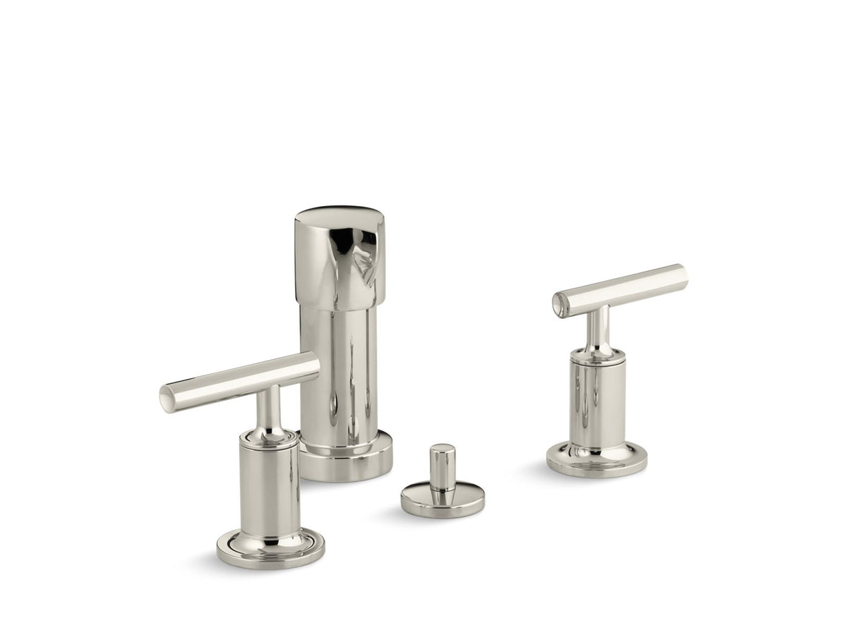 KOHLER K-14431-4-SN Purist Vertical Spray Bidet Faucet With Lever Handles - Vibrant Polished Nickel