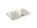 KOHLER K-5818-1-96 Hartland 33" Top-Mount Double-Bowl Kitchen Sink In Biscuit