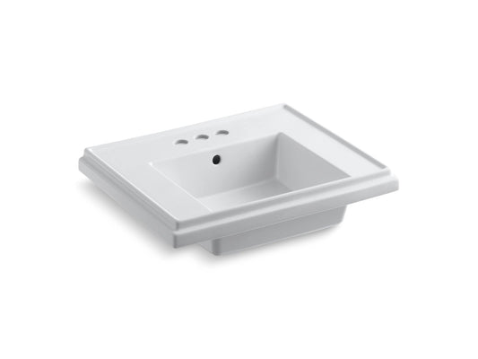 KOHLER K-2757-4-0 Tresham 24" Square Pedestal Bathroom Sink In White