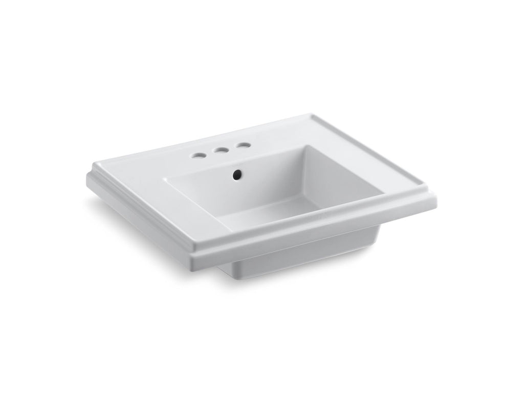 KOHLER K-2757-4-0 Tresham 24" Square Pedestal Bathroom Sink - White