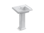 KOHLER K-2844-1-0 Tresham 24" Square Pedestal Bathroom Sink - White