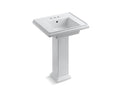 KOHLER K-2844-4-0 Tresham 24" Square Pedestal Bathroom Sink - White