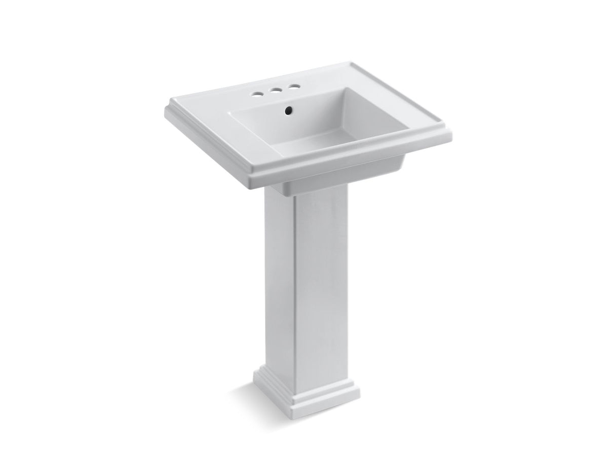 KOHLER K-2844-4-0 Tresham 24" Square Pedestal Bathroom Sink - White