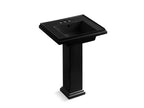 KOHLER K-2844-4-7 Tresham 24" Square Pedestal Bathroom Sink - Black Black