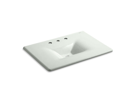 KOHLER K-3049-8-FF Iron/Impressions 31" Enameled Cast Iron Vanity Top With Integrated Rectangular Sink In Sea Salt