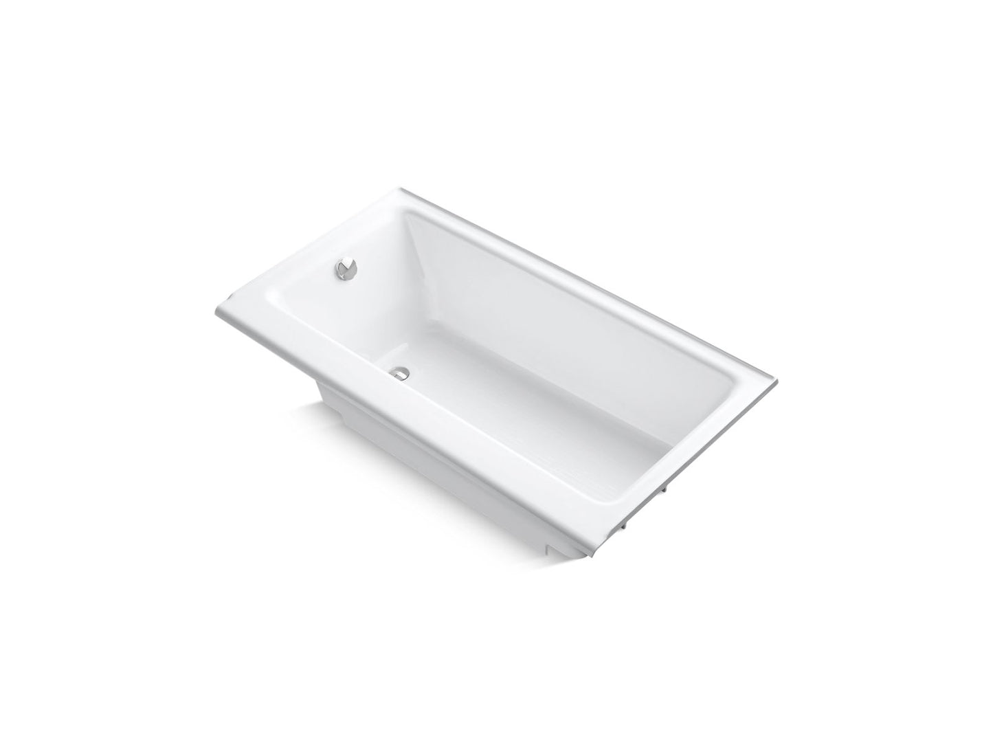 KOHLER K-877-S-0 Highbridge 60" X 32" Alcove Bath, Left Drain In White