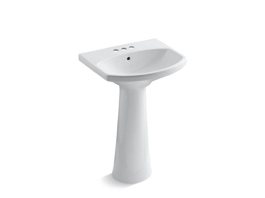 KOHLER K-2362-4-7 Cimarron 22-3/4" Rectangular Pedestal Bathroom Sink - Black Black