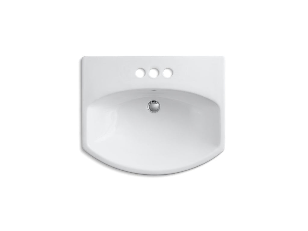 KOHLER K-2362-4-7 Cimarron 22-3/4" Rectangular Pedestal Bathroom Sink - Black Black