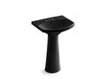 KOHLER K-2362-4-7 Cimarron 22-3/4" Rectangular Pedestal Bathroom Sink - Black Black