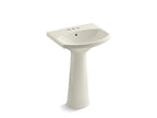KOHLER K-2362-4-96 Cimarron 22-3/4" Rectangular Pedestal Bathroom Sink - Biscuit