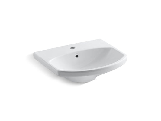 KOHLER K-2363-1-0 Cimarron 22-3/4" Rectangular Pedestal Bathroom Sink In White