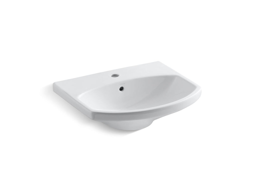 KOHLER K-2363-1-0 Cimarron 22-3/4" Rectangular Pedestal Bathroom Sink - White
