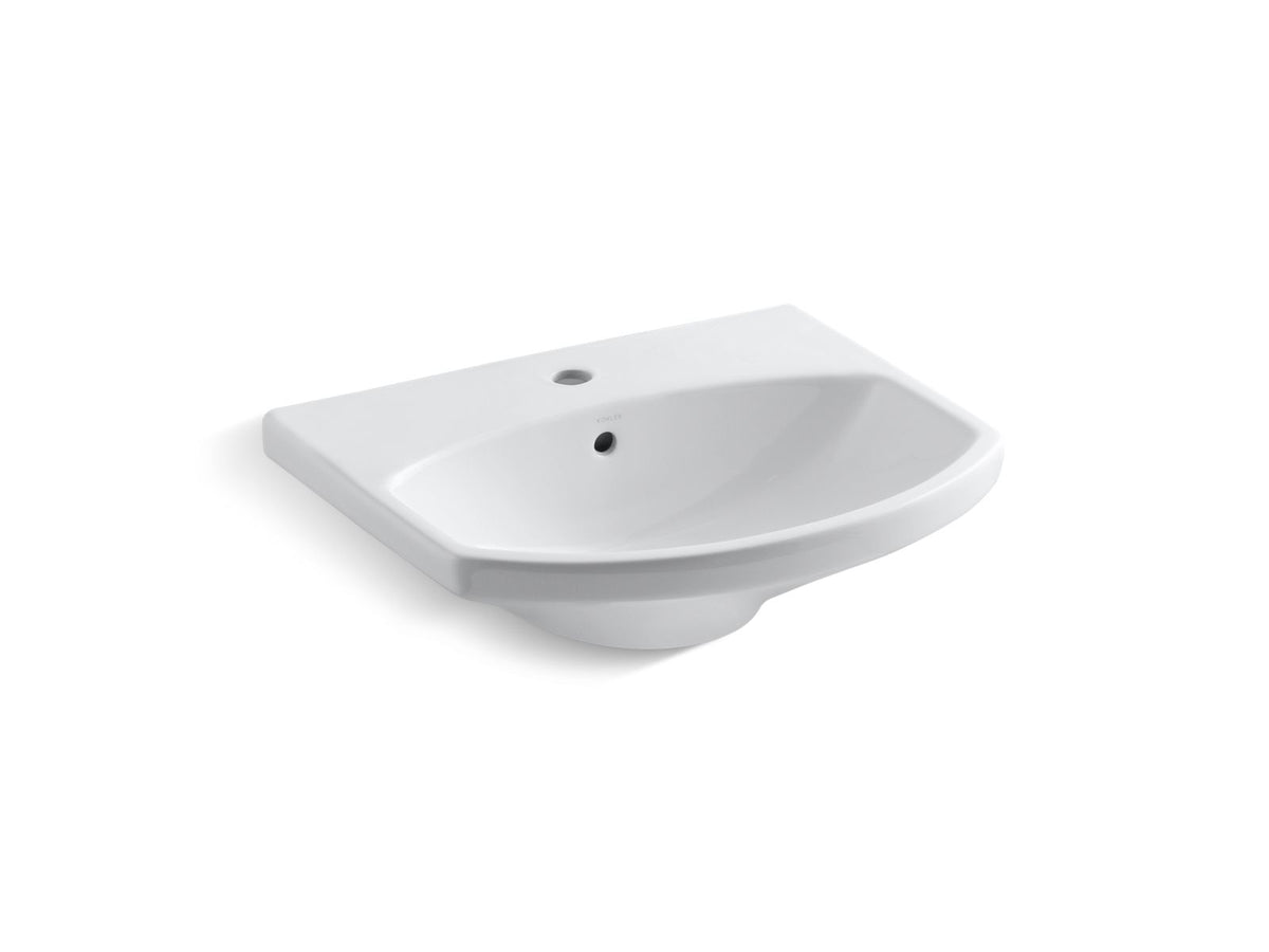 KOHLER K-2363-1-0 Cimarron 22-3/4" Rectangular Pedestal Bathroom Sink - White