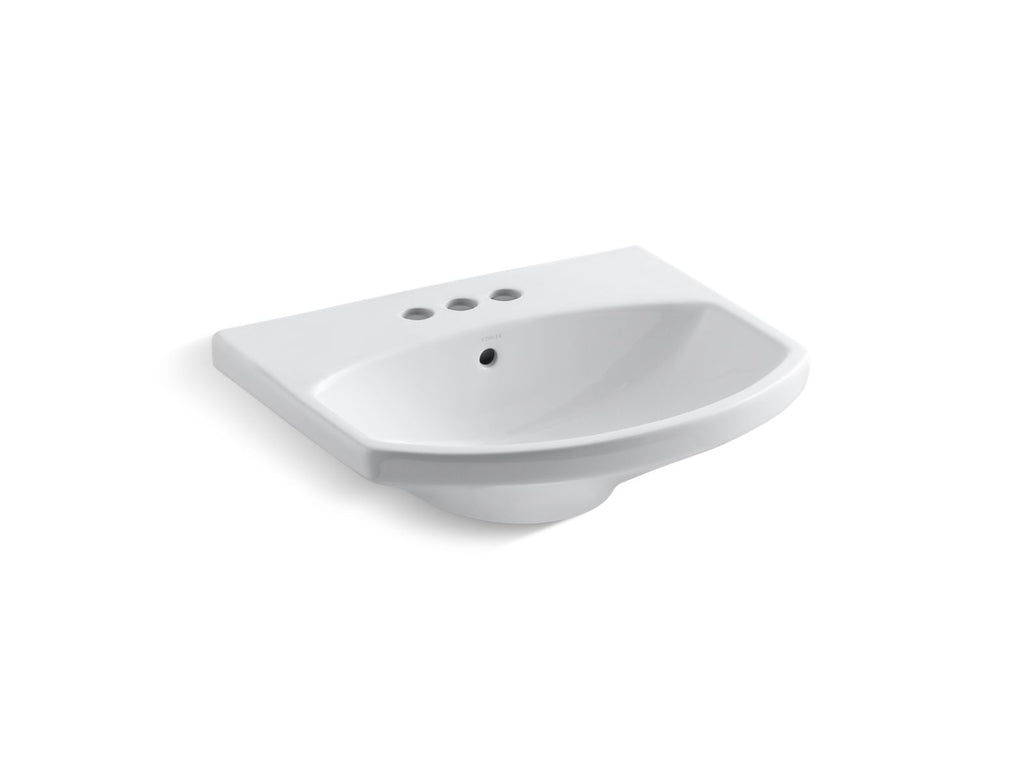 KOHLER K-2363-4-96 Cimarron 22-3/4" Rectangular Pedestal Bathroom Sink - Biscuit