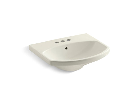 KOHLER K-2363-4-96 Cimarron 22-3/4" Rectangular Pedestal Bathroom Sink In Biscuit