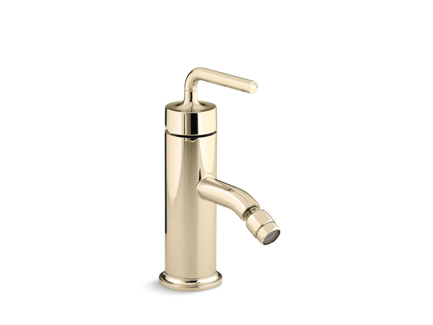 KOHLER K-14434-4A-AF Purist Horizontal Swivel Spray Aerator Bidet Faucet With Straight Lever Handle In Vibrant French Gold