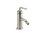 KOHLER K-14434-4A-BN Purist Horizontal Swivel Spray Aerator Bidet Faucet With Straight Lever Handle - Vibrant Brushed Nickel