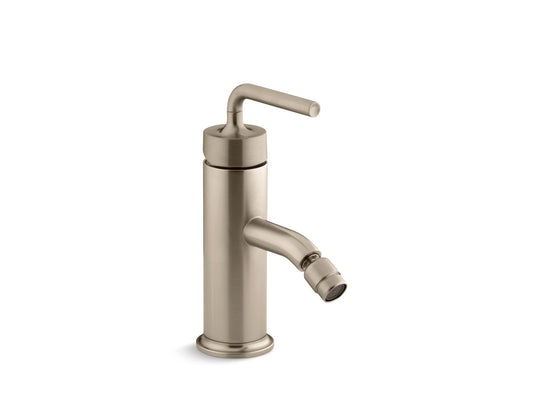 KOHLER K-14434-4A-BV Purist Horizontal Swivel Spray Aerator Bidet Faucet With Straight Lever Handle In Vibrant Brushed Bronze