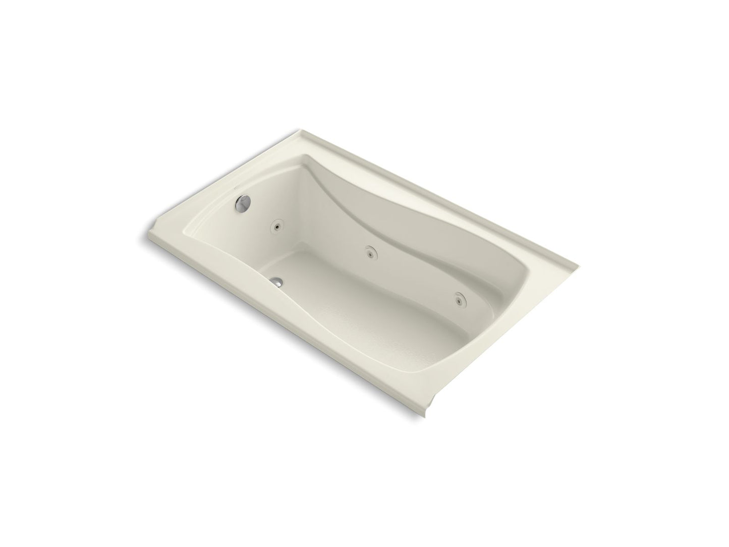 KOHLER K-1239-LW-96 Mariposa 60" X 36" Alcove Whirlpool Bath With Bask Heated Surface, Left Drain In Biscuit