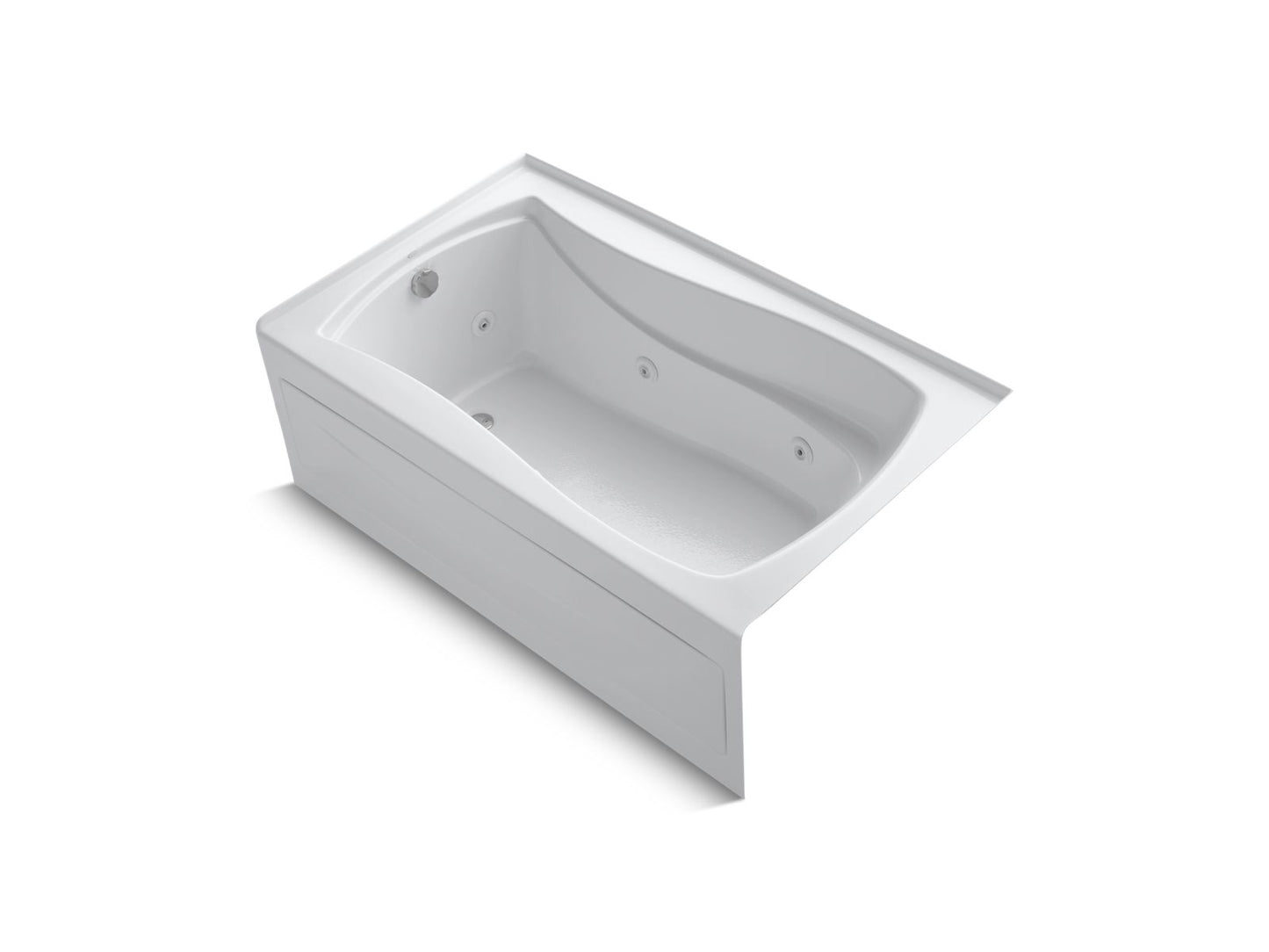 KOHLER K-1239-HL-0 Mariposa 60" X 36" Alcove Heated Whirlpool, Left Drain In White