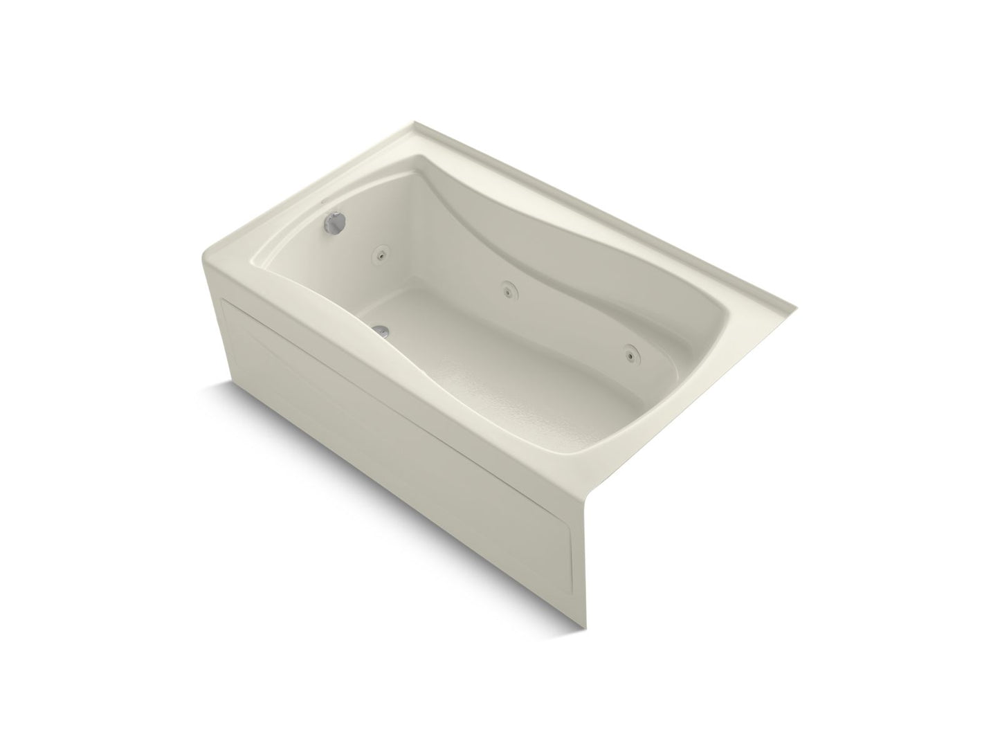 KOHLER K-1239-HL-96 Mariposa 60" X 36" Alcove Heated Whirlpool, Left Drain In Biscuit