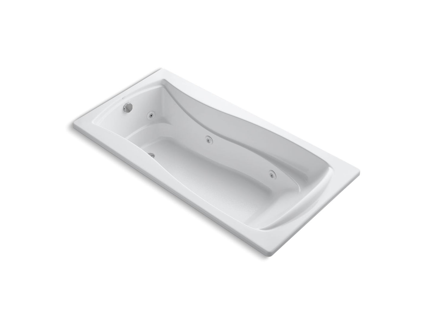 KOHLER K-1257-W1-0 Mariposa 72" X 36" Drop-In Whirlpool Bath With Bask Heated Surface In White