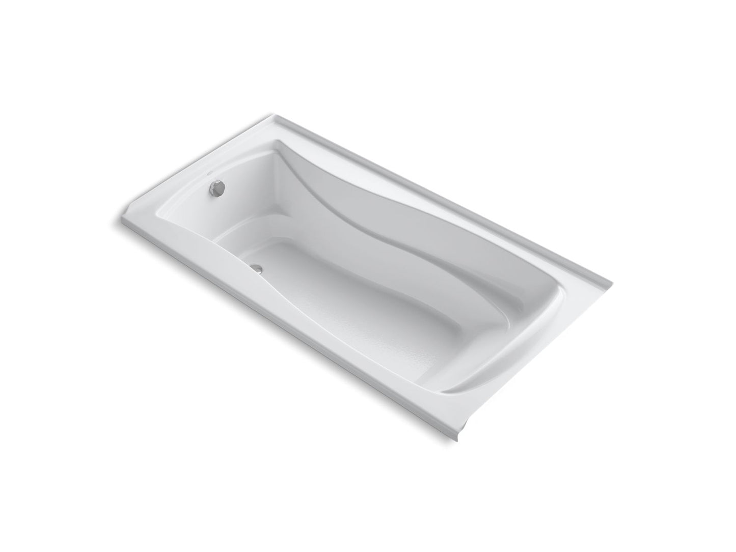 KOHLER K-1257-GHLF-0 Mariposa 72" X 36" Alcove Heated Bubblemassage Air Bath, Left Drain In White