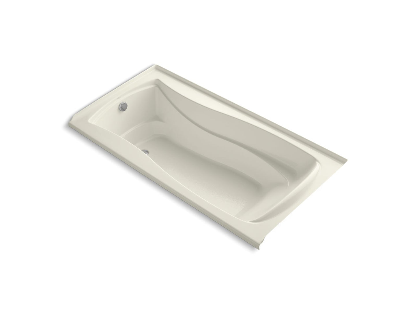 KOHLER K-1257-GHLW-96 Mariposa 72" X 36" Alcove Heated Bubblemassage Air Bath With Bask Heated Surface, Left Drain In Biscuit