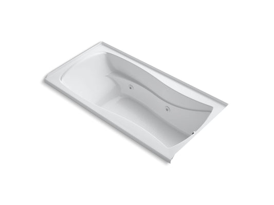 KOHLER K-1257-RH-0 Mariposa 72" X 36" Alcove Heated Whirlpool Bath, Right Drain In White