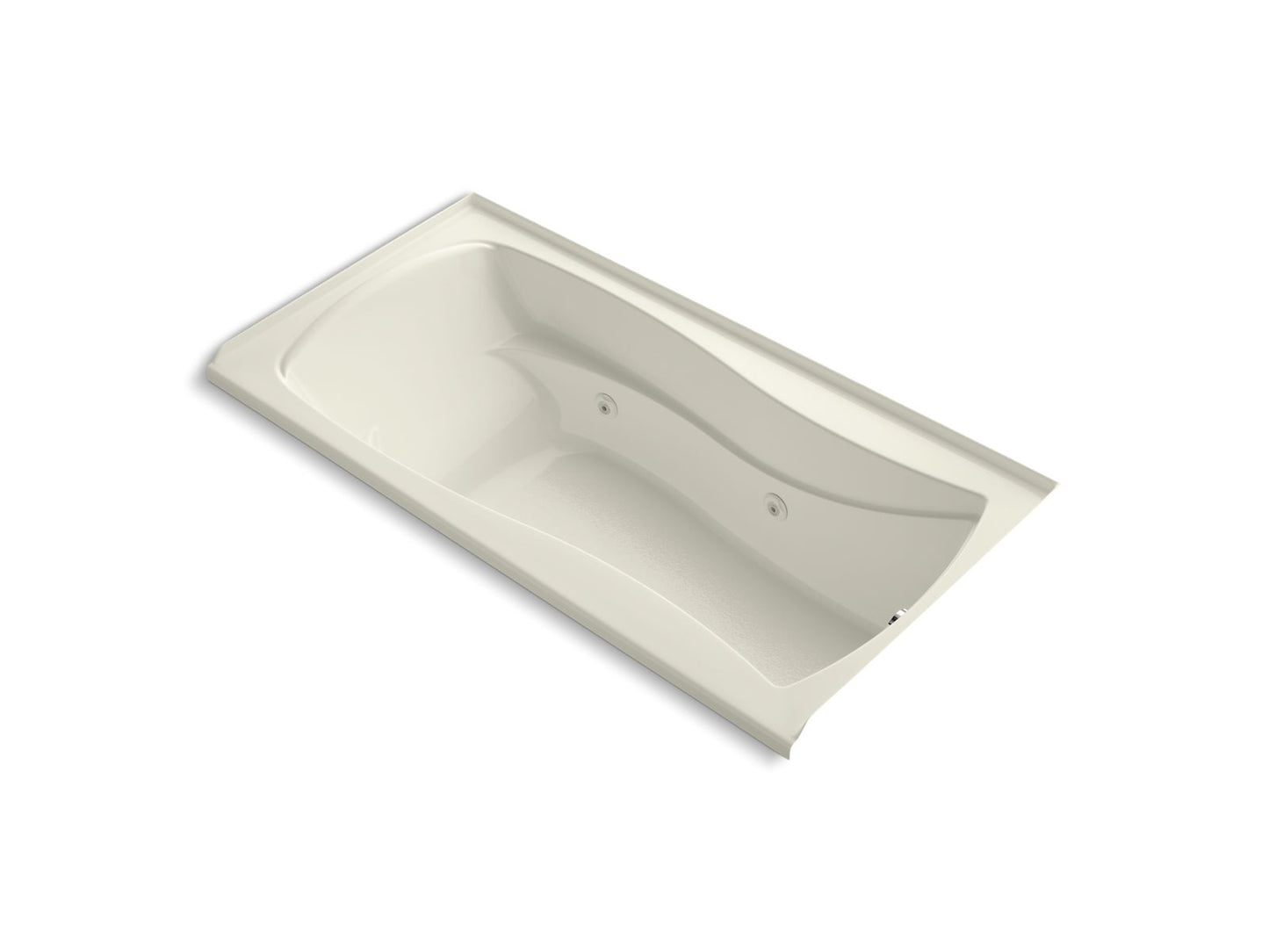 KOHLER K-1257-RW-96 Mariposa 72" X 36" Alcove Whirlpool Bath With Bask Heated Surface, Right Drain In Biscuit