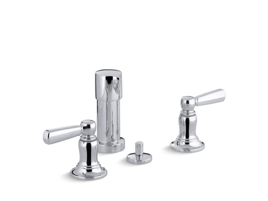 KOHLER K-10586-4-CP Bancroft Vertical Spray Bidet Faucet With Lever Handles In Polished Chrome