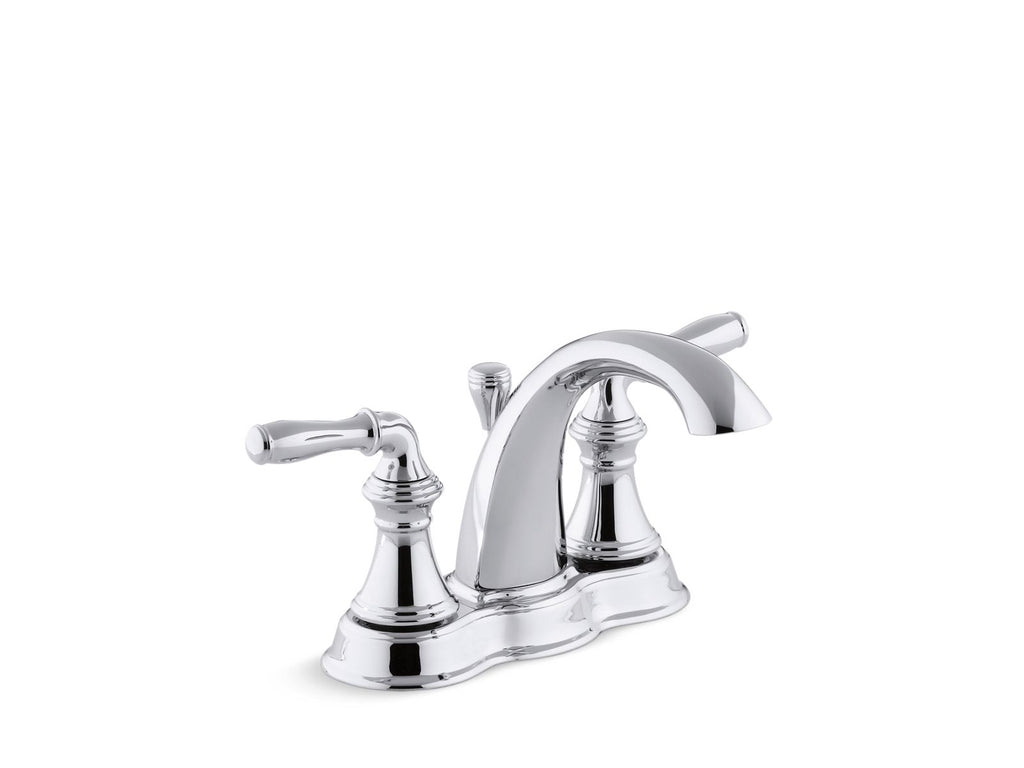 KOHLER K-393-N4-CP Devonshire Centerset Bathroom Sink Faucet, 1.2 Gpm - Polished Chrome
