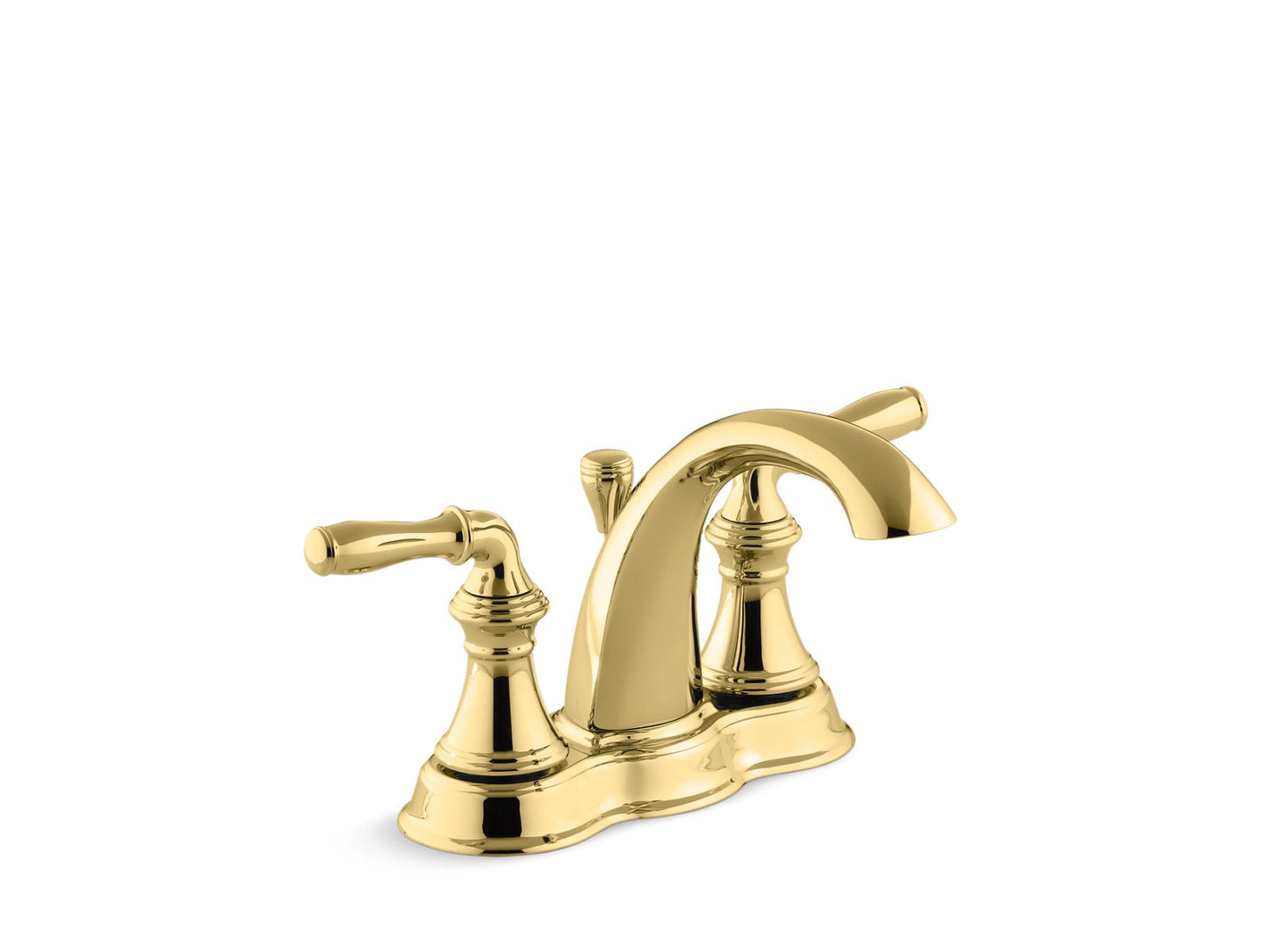 KOHLER K-393-N4-PB Devonshire Centerset Bathroom Sink Faucet, 1.2 Gpm In Vibrant Polished Brass