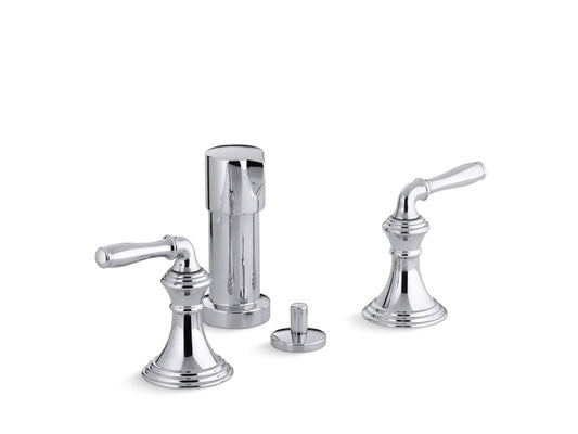 KOHLER K-412-4-CP Devonshire Vertical Spray Bidet Faucet With Lever Handles In Polished Chrome