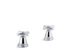 KOHLER K-T13141-3A-SN Pinstripe Pure Deck-Mount Bath Faucet Handle Trim With Cross Design - Vibrant Polished Nickel
