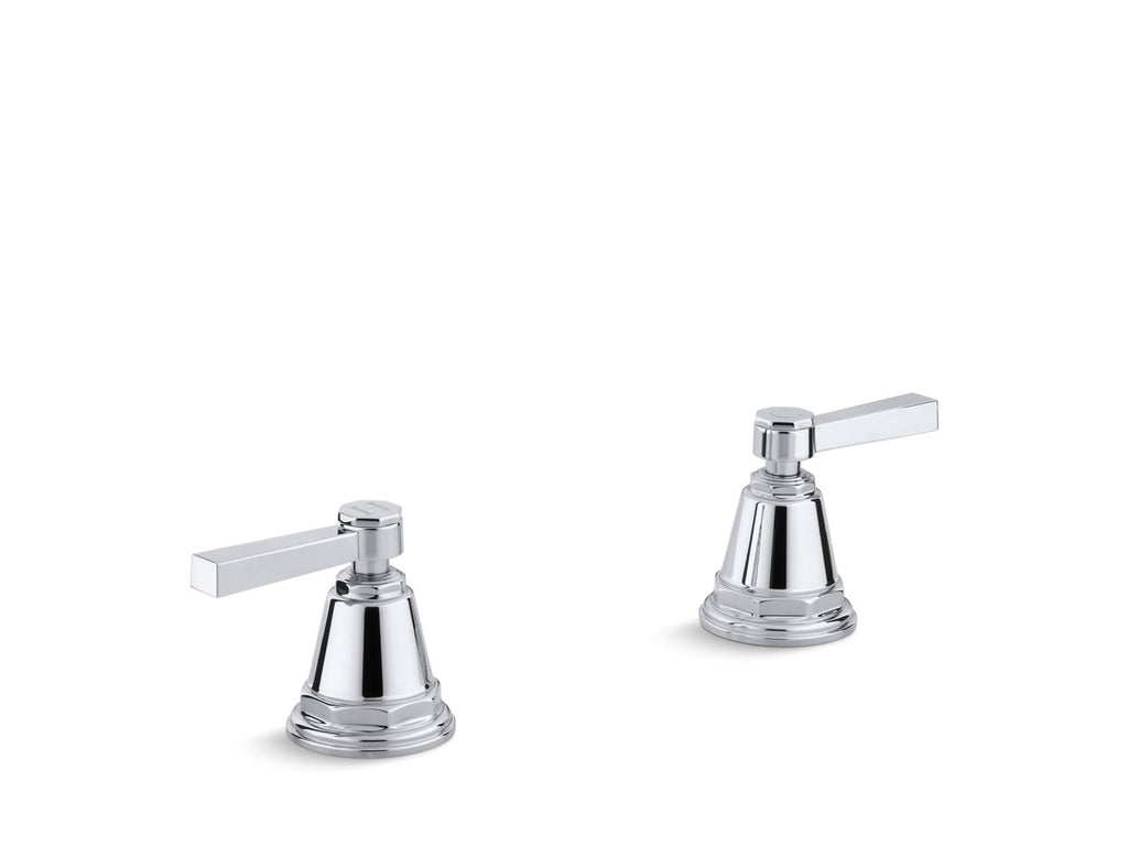 KOHLER K-T13141-4A-SN Pinstripe Pure Deck-Mount Bath Faucet Handle Trim With Lever Design - Vibrant Polished Nickel